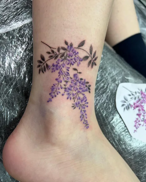 藤の花の墨絵