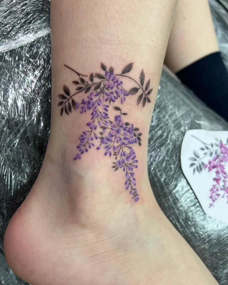 藤の花の墨絵