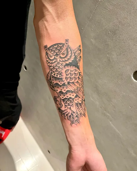 フクロウのタトゥー