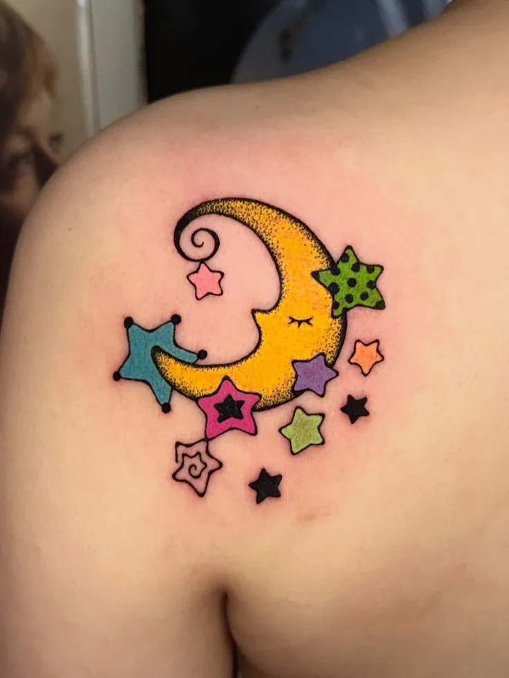 月と星のフラッシュ